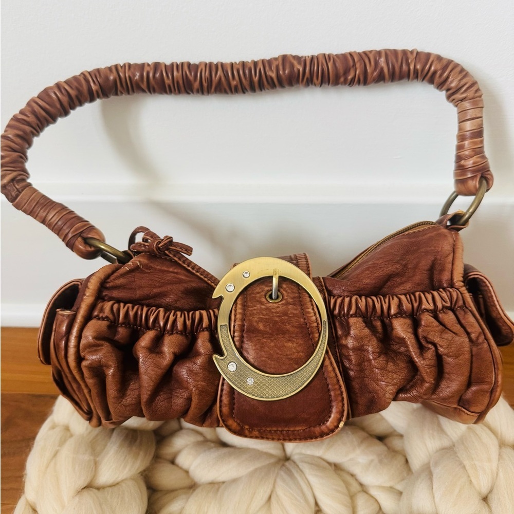 Elegant Brown cognac shoulder bag for women or youth
